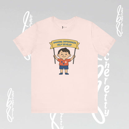 Autism Awareness T-shirt - Different, Not Less - Graphic Becheretty - Casual & Spread Positivity