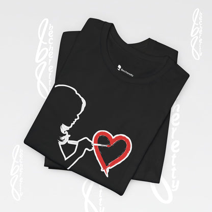 Graphic Art T-shirt "Love" Minimalist Design Becheretty - Urban Style - Casual Wear