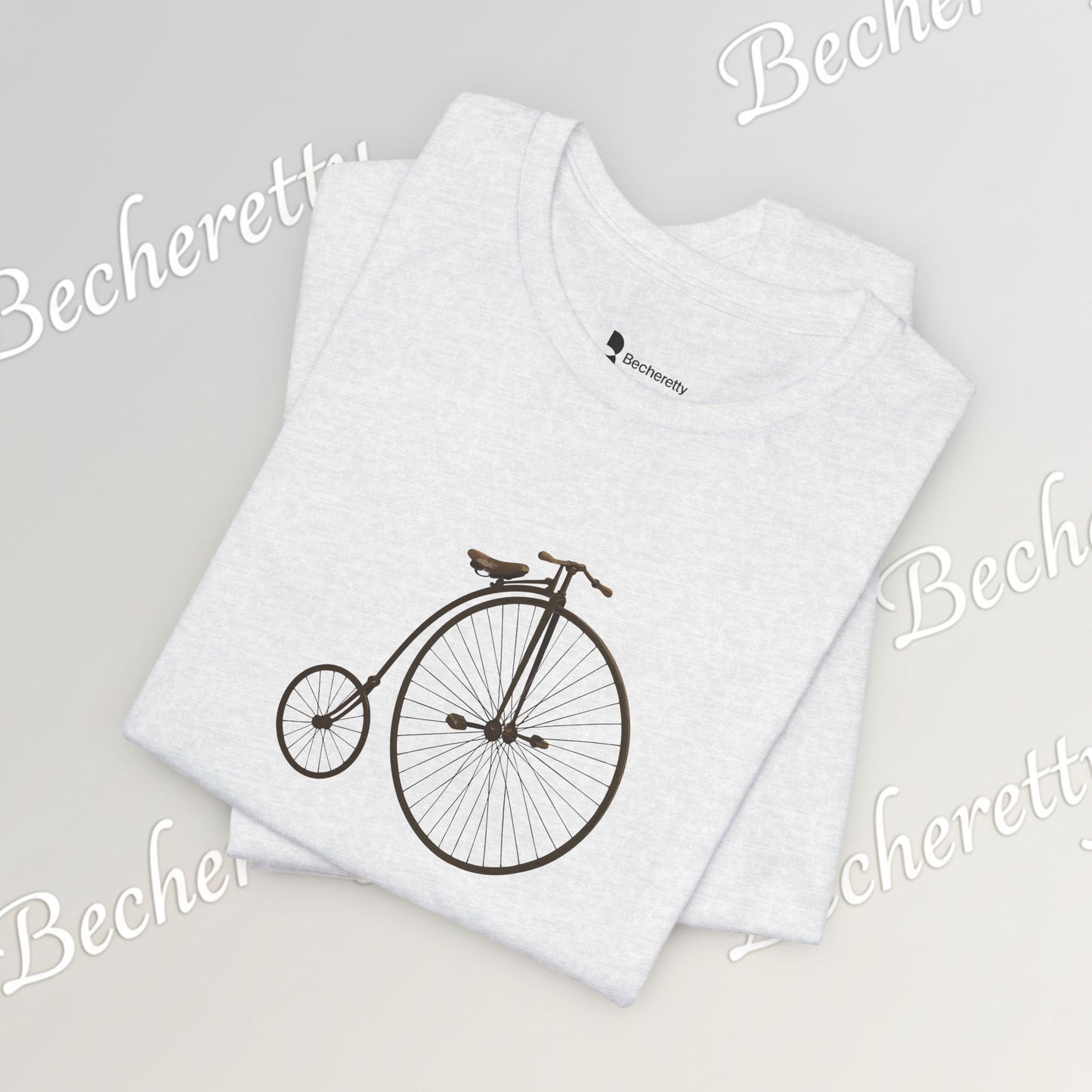 Penny-Farthing Vintage Bicycle Tee - Graphic Minimalist Tee Becheretty - Perfect T-Shirt for Cycling Enthusiasts, Casual wear
