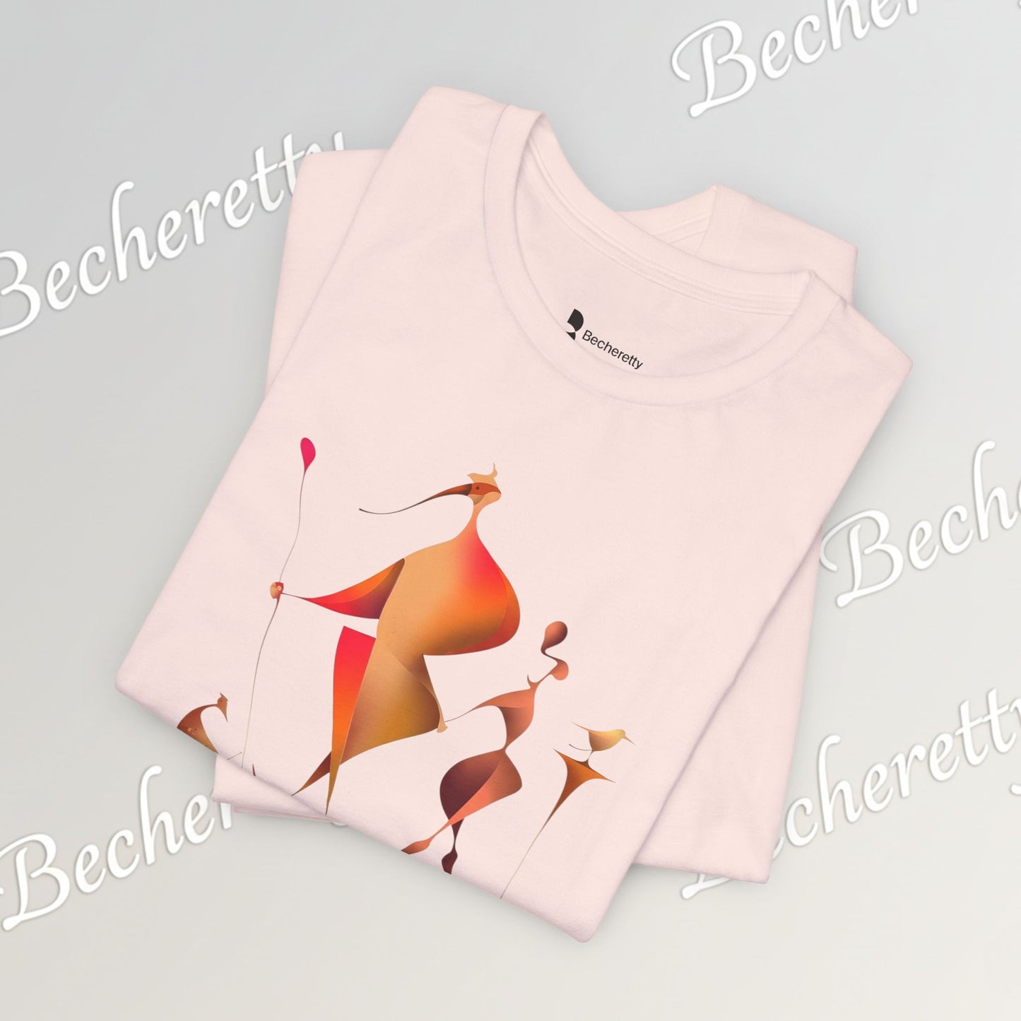 "Gilded Strangers" Graphic T-Shirt Becheretty - A Journey Through an Abstract World of Mythic Beings