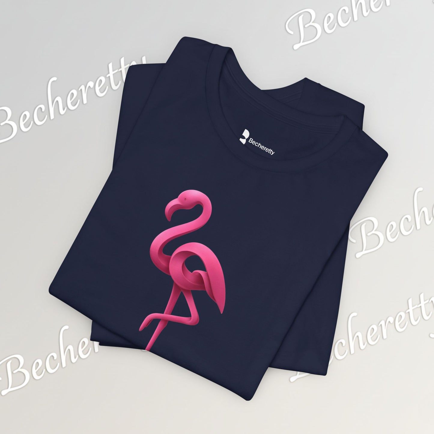 Flamingo T-Shirt - Artistic Graphic Minimalist Becheretty - Fun Casual Wear for Everyday Style