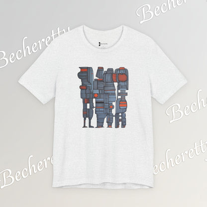 Abstract figurative illustration T-Shirt Becheretty - Geometric, totem-inspired composition - Wearable Art