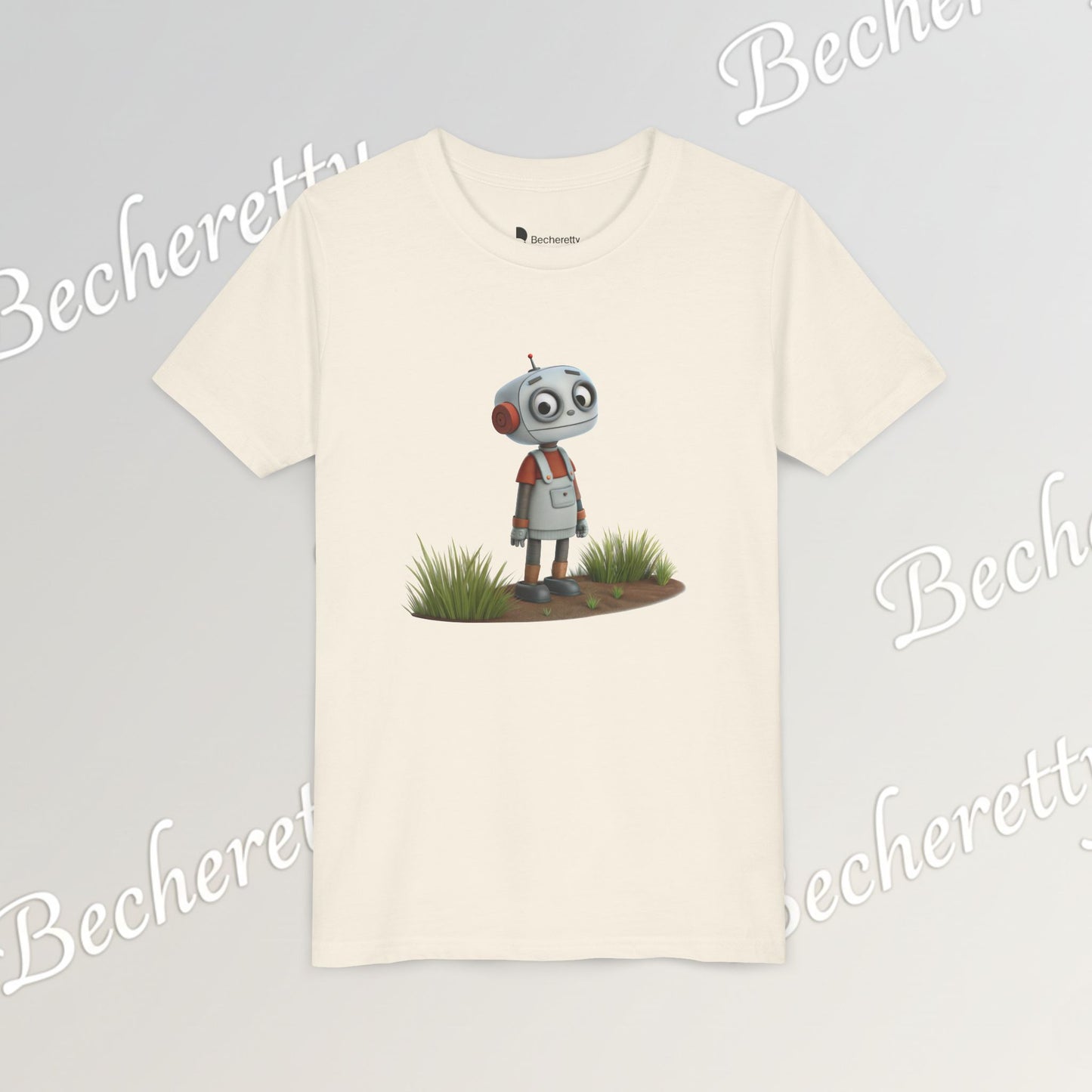 Youth T-Shirt short sleeve "Funny Robot Gaze" Graphic Becheretty - Casual Wear - Unique Kids Apparel