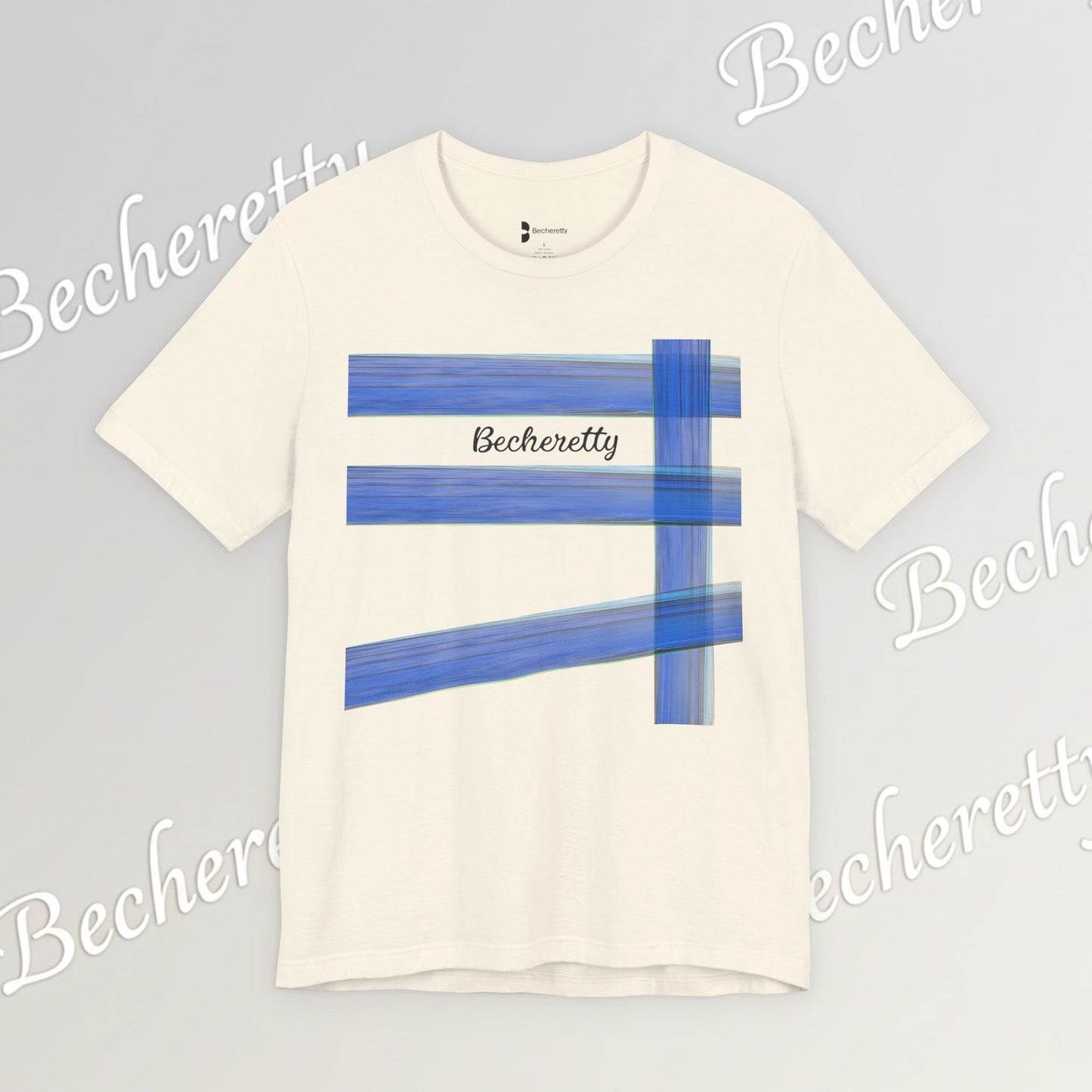 Abstract Blue Brushstroke Tee — 'Becheretty' Minimalist Graphic T-Shirt