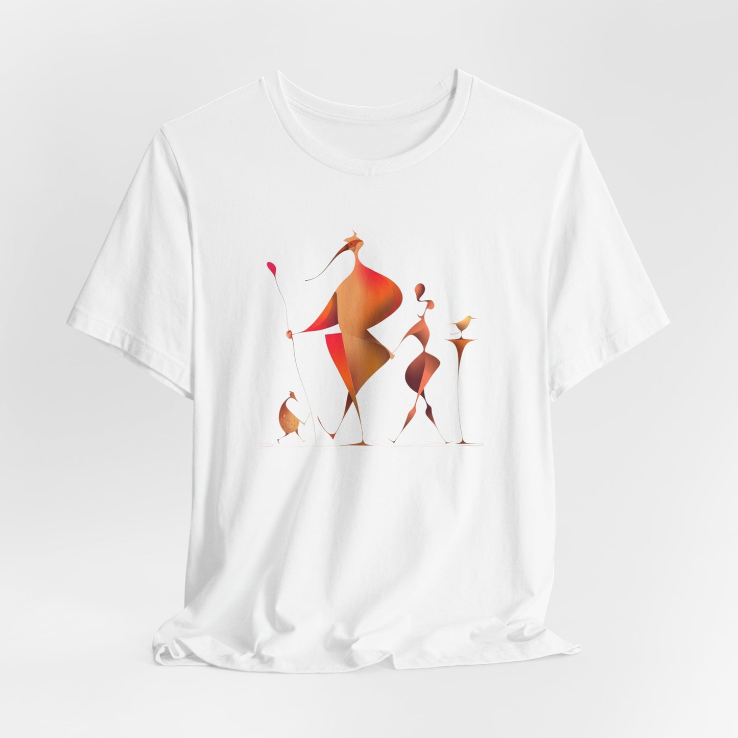 "Gilded Strangers" Graphic T-Shirt Becheretty - A Journey Through an Abstract World of Mythic Beings