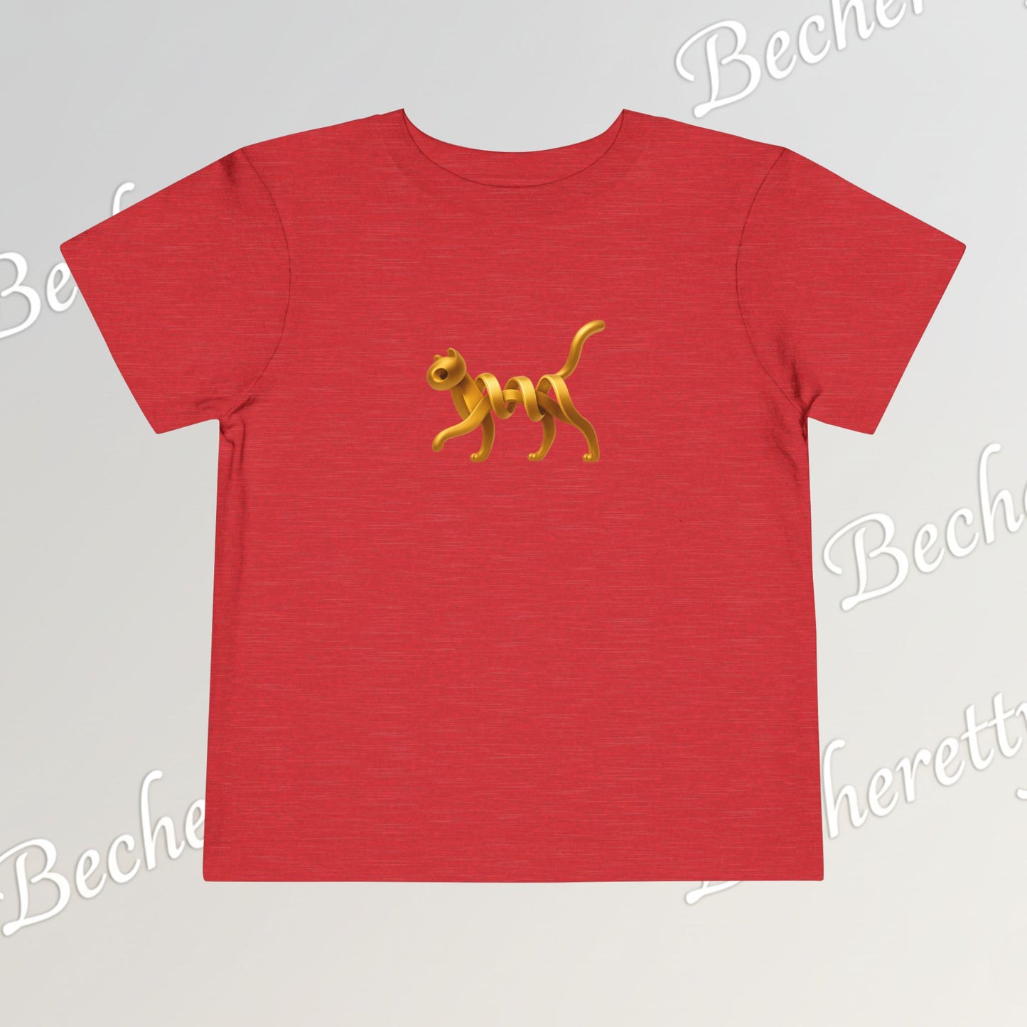 Cut Artistic "Golden Cat" Graphic Becheretty - Toddler Tee - Perfect for everyday wear with an artistic edge.