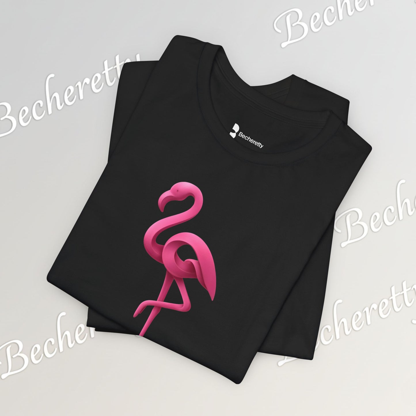 Flamingo T-Shirt - Artistic Graphic Minimalist Becheretty - Fun Casual Wear for Everyday Style