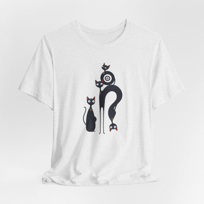 Graphic Tee "Playful Family Cats" Artistic design Becheretty - Wearable Art apparel for special occasions