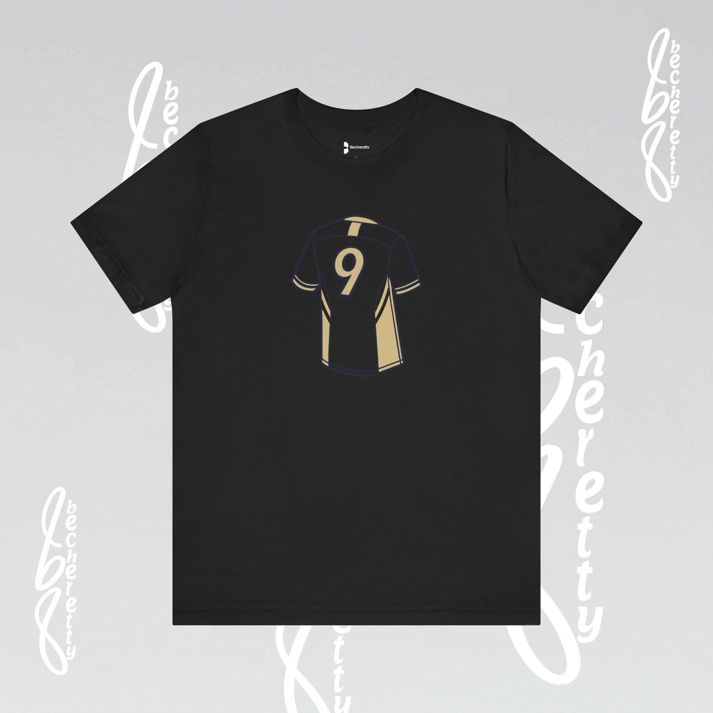 Soccer T-Shirt - Number 9 - Minimalist Graphic Becheretty - Athletic apparel - Everyday Fashion