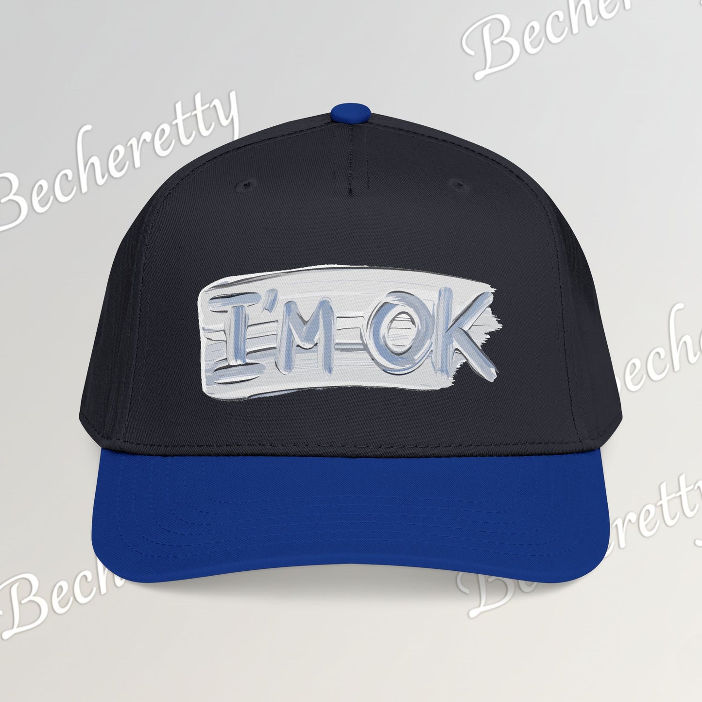 Baseball Cap "I'M OK" Minimal Art Graphic Becheretty - Style is Yours
