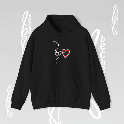 Art Minimalist Hoodie 'Painting Love' Becheretty Graphic - Quietly expressive brushstroke.