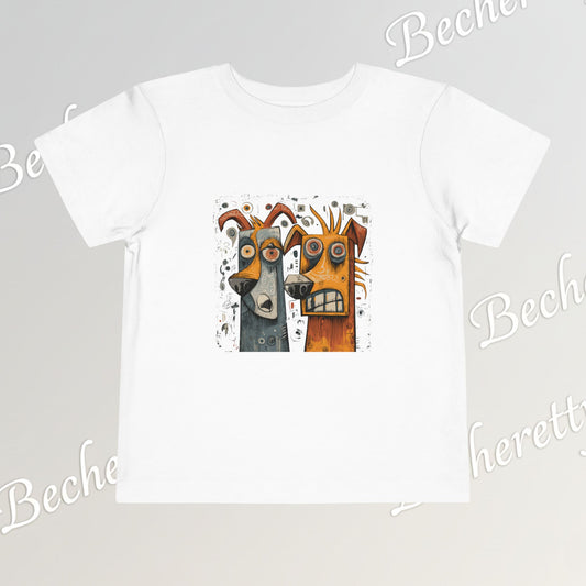 Toddler T-Shirt short sleeve - Cute Artistic Doggies Graphic Becheretty - Perfect for the little ones