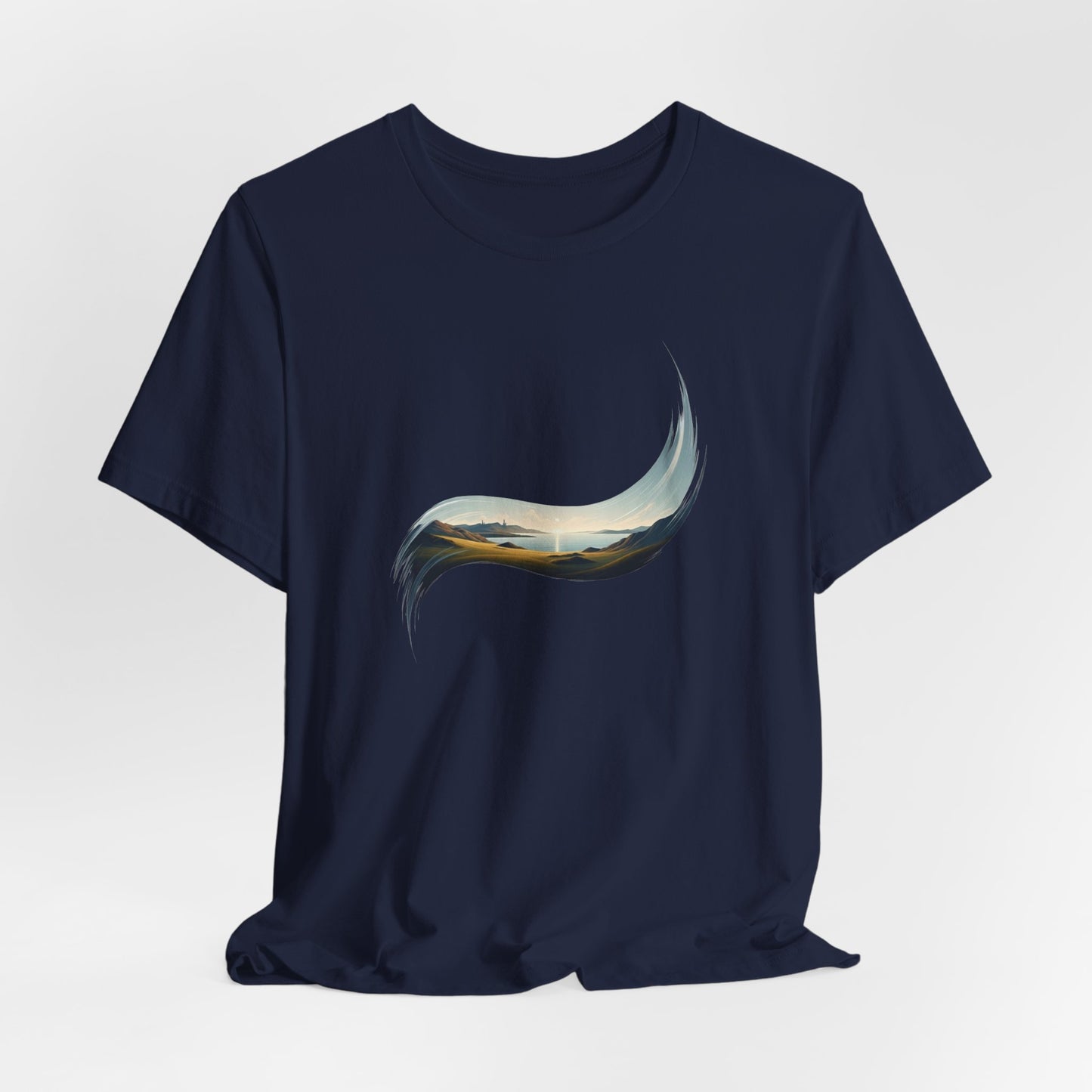 Abstract Wave Tee — Minimal Coastal Brushstroke T-Shirt Becheretty - Ideal Gift - Original Design