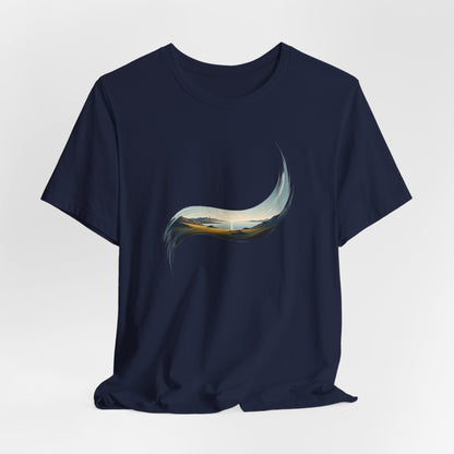 Abstract Wave Tee — Minimal Coastal Brushstroke T-Shirt Becheretty - Ideal Gift - Original Design