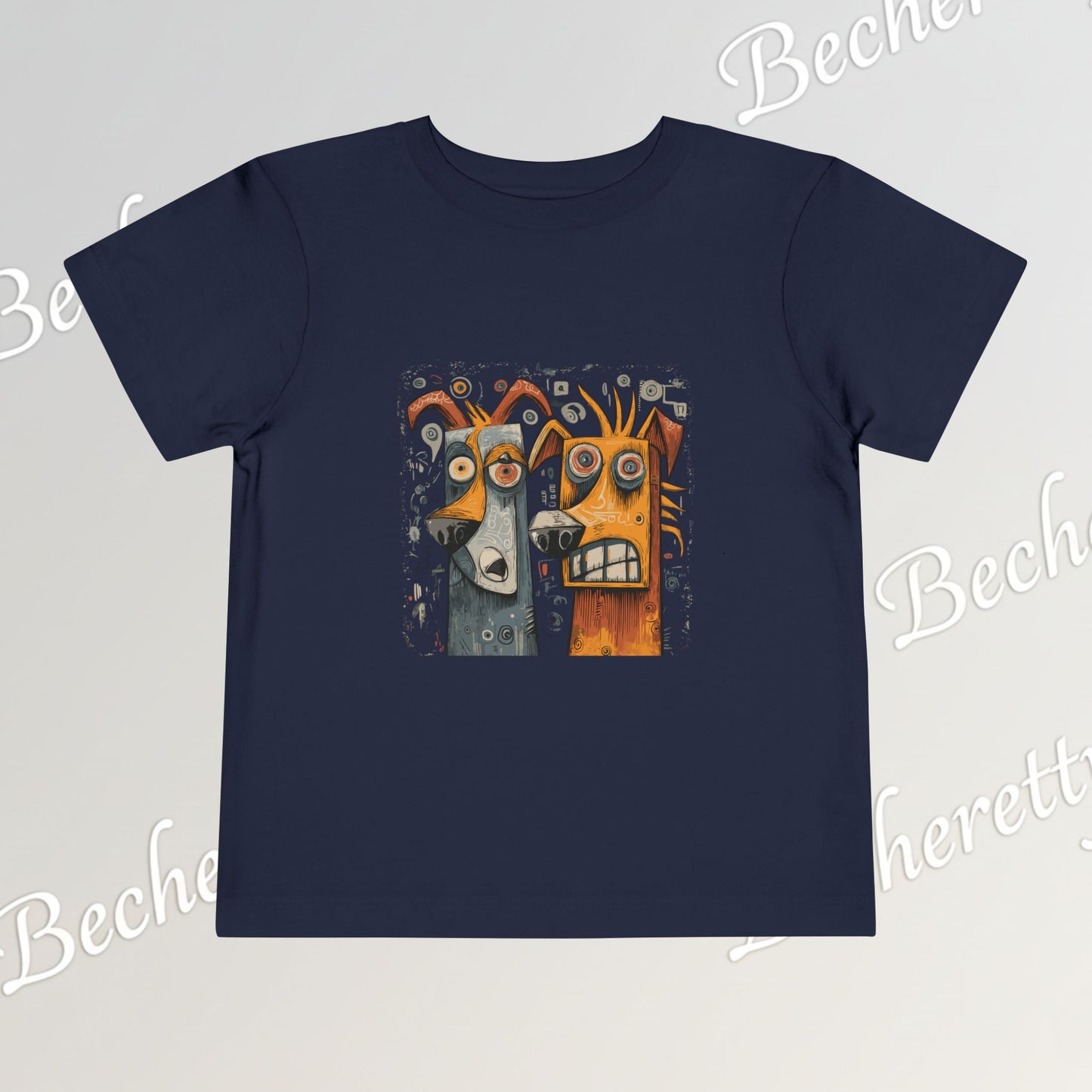 Toddler T-Shirt short sleeve - Cute Artistic Doggies Graphic Becheretty - Perfect for the little ones