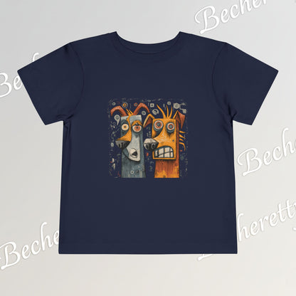 Toddler T-Shirt short sleeve - Cute Artistic Doggies Graphic Becheretty - Perfect for the little ones