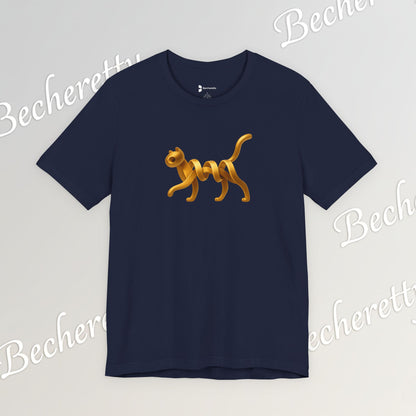 Golden Cat. Minimalist Graphic Becheretty -  Modern, and Effortlessly Etylish - Perfect for everyday wear with an artistic edge.