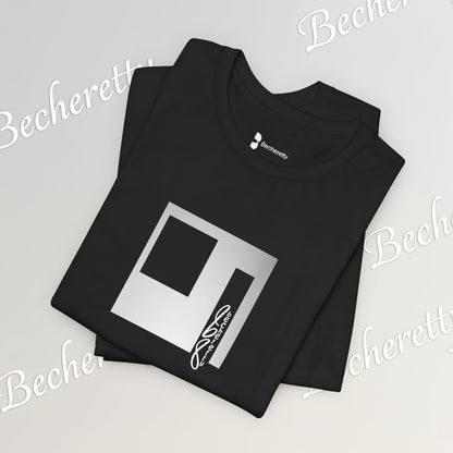 Cubist Portal Premium Tee - Minimalist Art Graphic Becheretty - Design that merges architectural precision and abstract expressionism.