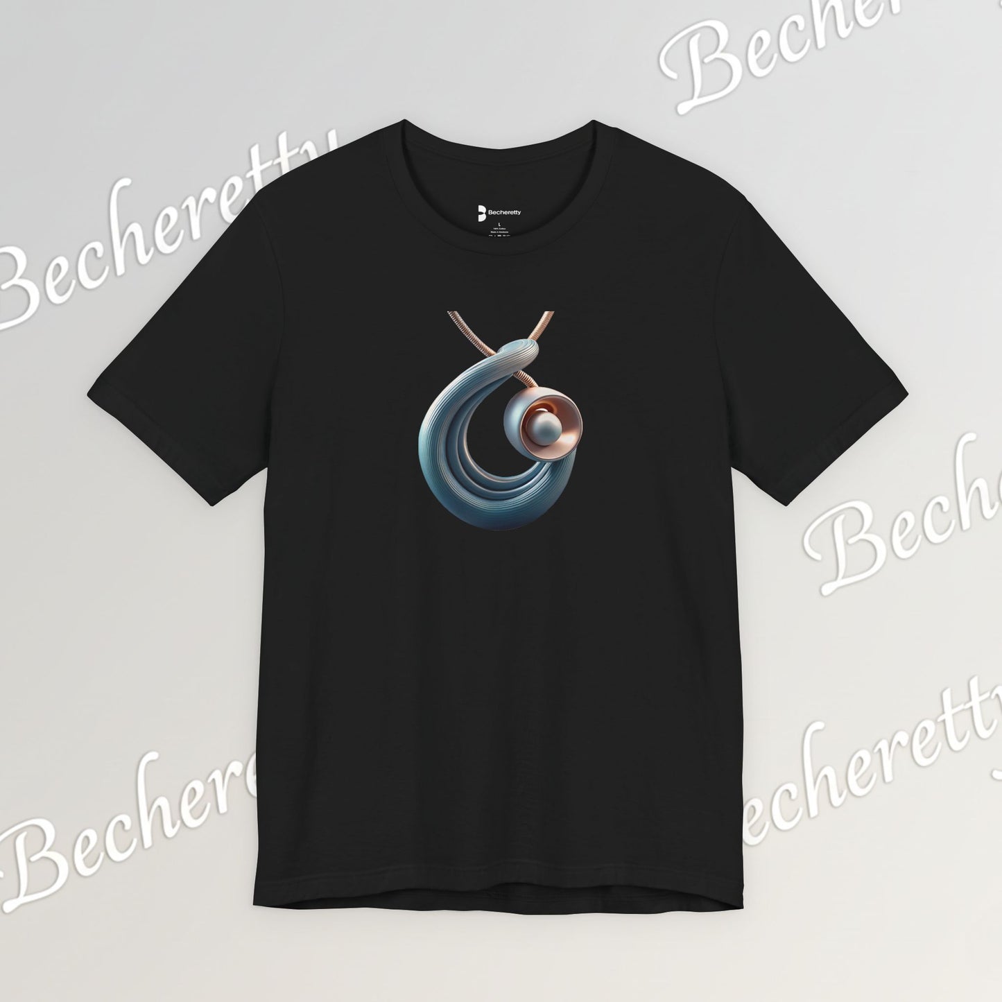 Abstract Nautical Wave Tee - Minimalist Anchor & Shell Graphic Becheretty - Perfect Gift for Art Lovers