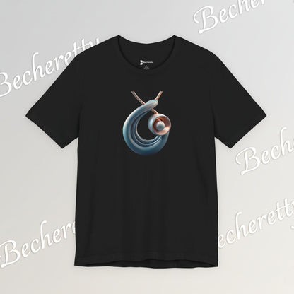 Abstract Nautical Wave Tee - Minimalist Anchor & Shell Graphic Becheretty - Perfect Gift for Art Lovers