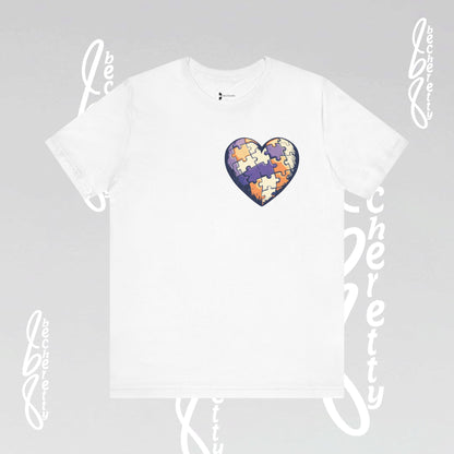 Artistic Puzzle Heart Tee - Autism Awareness Graphic Shirt