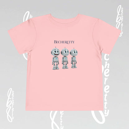 Graphic Toddler Short Sleeve T-Shirt - Funny Robots - Becheretty