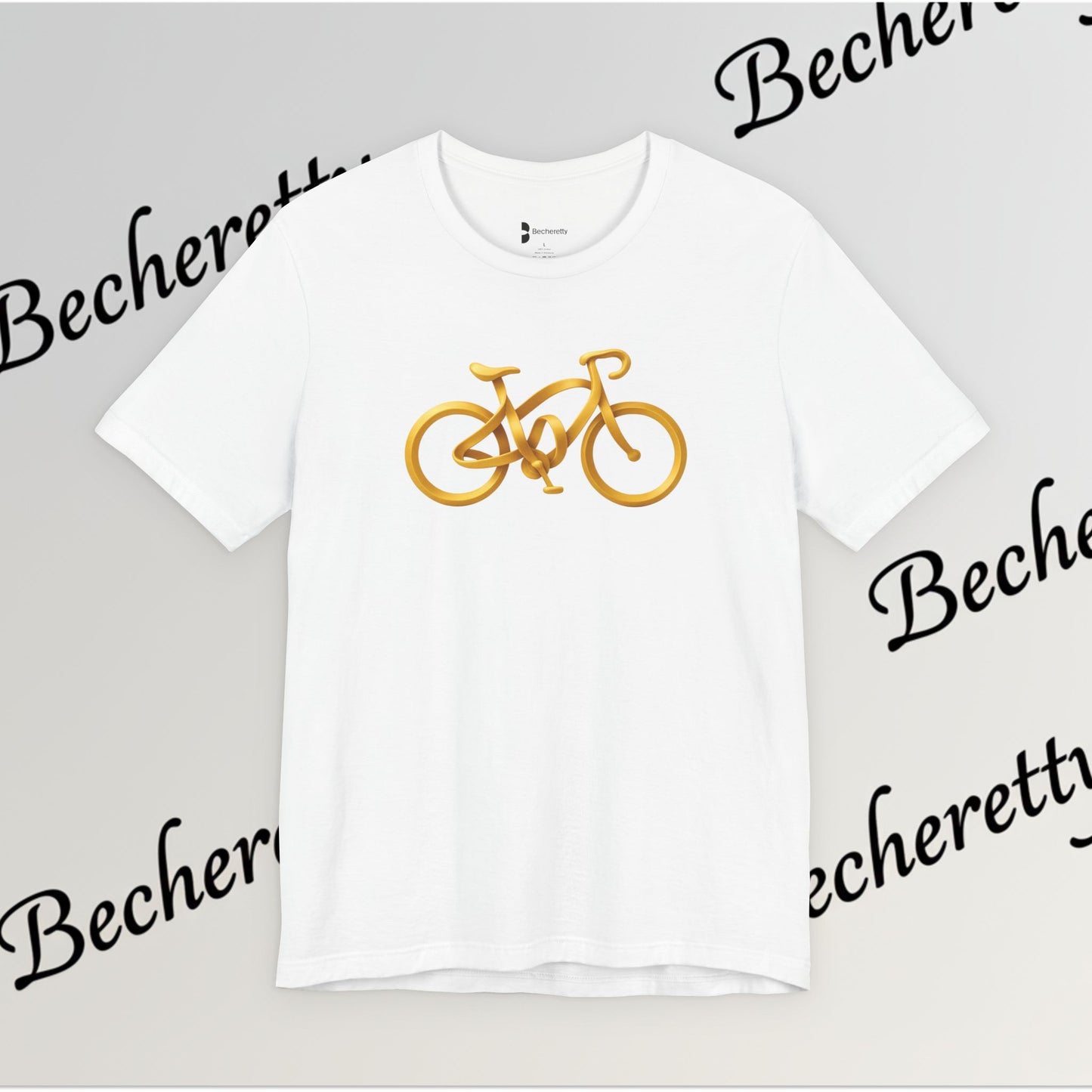 Gold Road Bike T-Shirt — Art Graphic Minimalist Becheretty - Gift Idea for Cyclist & Bike lovers
