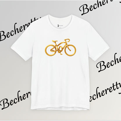 Gold Road Bike T-Shirt — Art Graphic Minimalist Becheretty - Gift Idea for Cyclist & Bike lovers