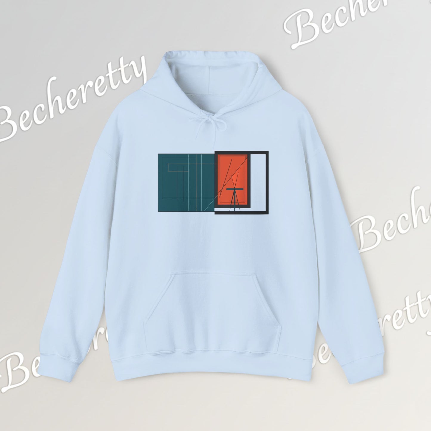 Architectural-Inspired Graphic Hoodie Becheretty — Modern Minimalist Geometric Art Sweatshirt