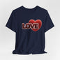 "LOVE" Plush Covered in Fur Graphic Tee - Art Minimalist Becheretty - Valentine T-Shirt - Casual Wear