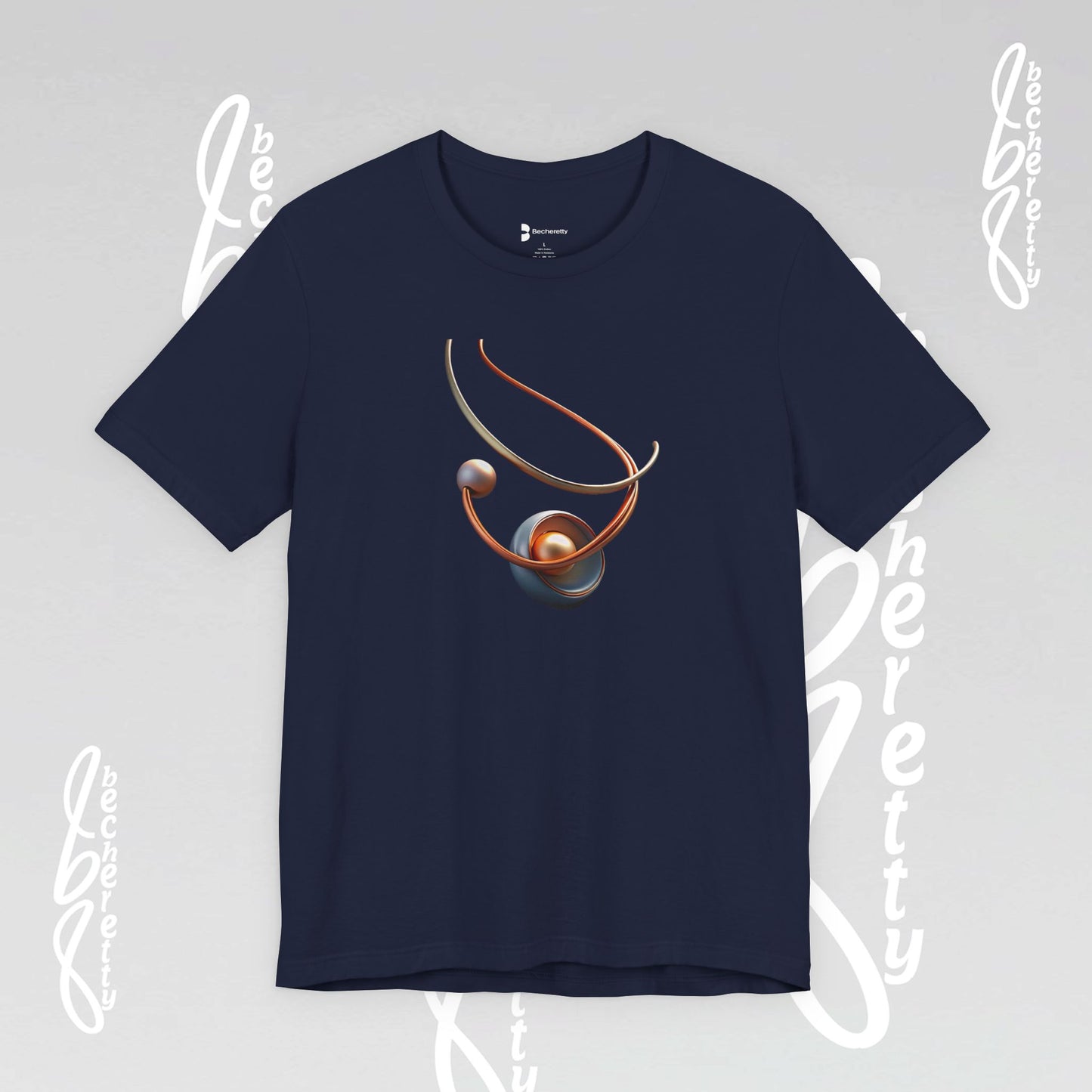Artistic Graphic T-Shirt Becheretty - Stylish Necklace Design - Casual Wear, Gift for Art Lovers, Summer Fashion, Everyday Comfort