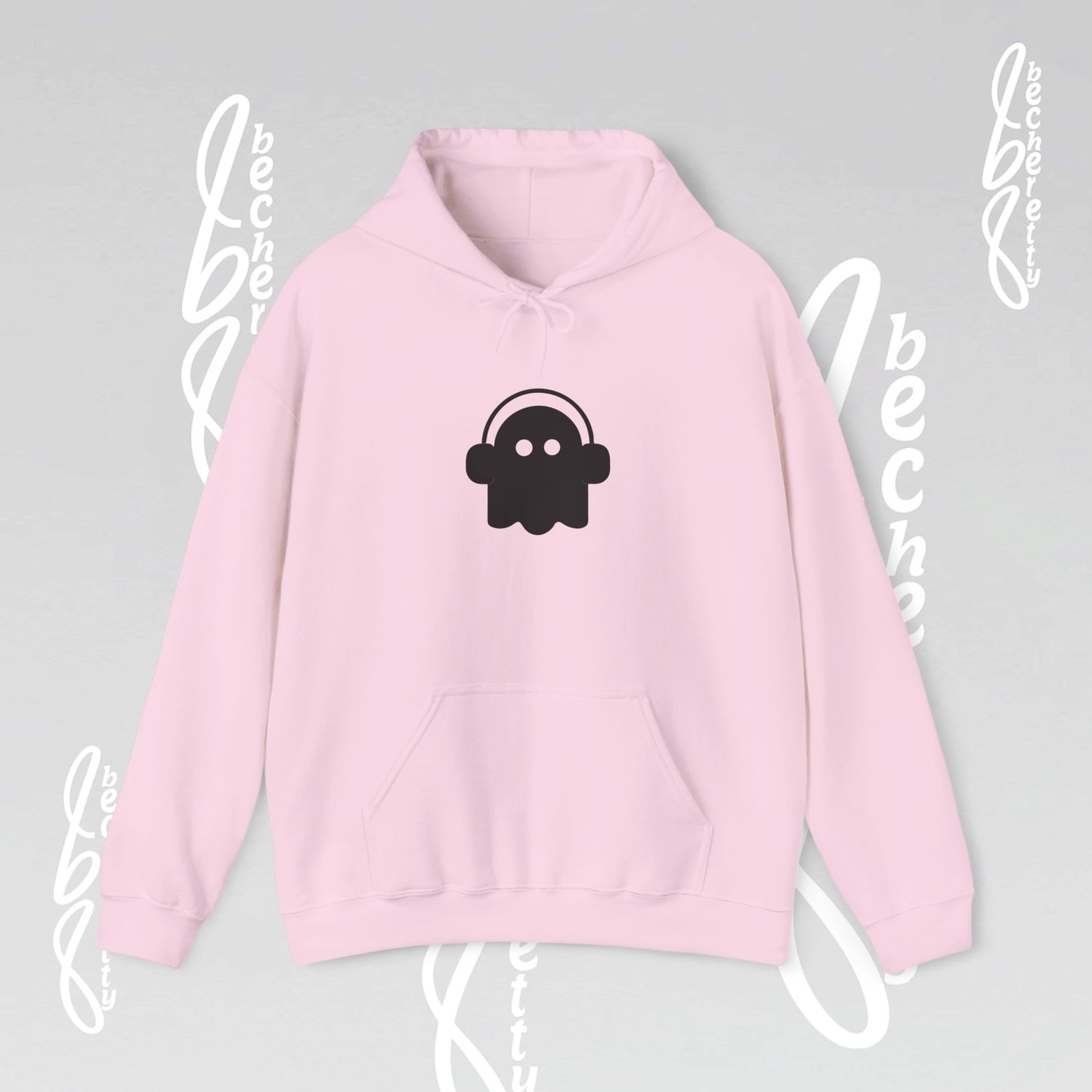Funny Ghost Hoodie - Art Graphic Minimalist Becheretty "Ghost Headphone"