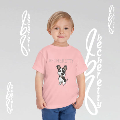 Toddler T-Shirt - Cheerful Winking Frenchie Doggy - Great choice for birthdays, playdates, and everyday wear.