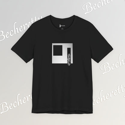 Cubist Portal Premium Tee - Minimalist Art Graphic Becheretty - Design that merges architectural precision and abstract expressionism.