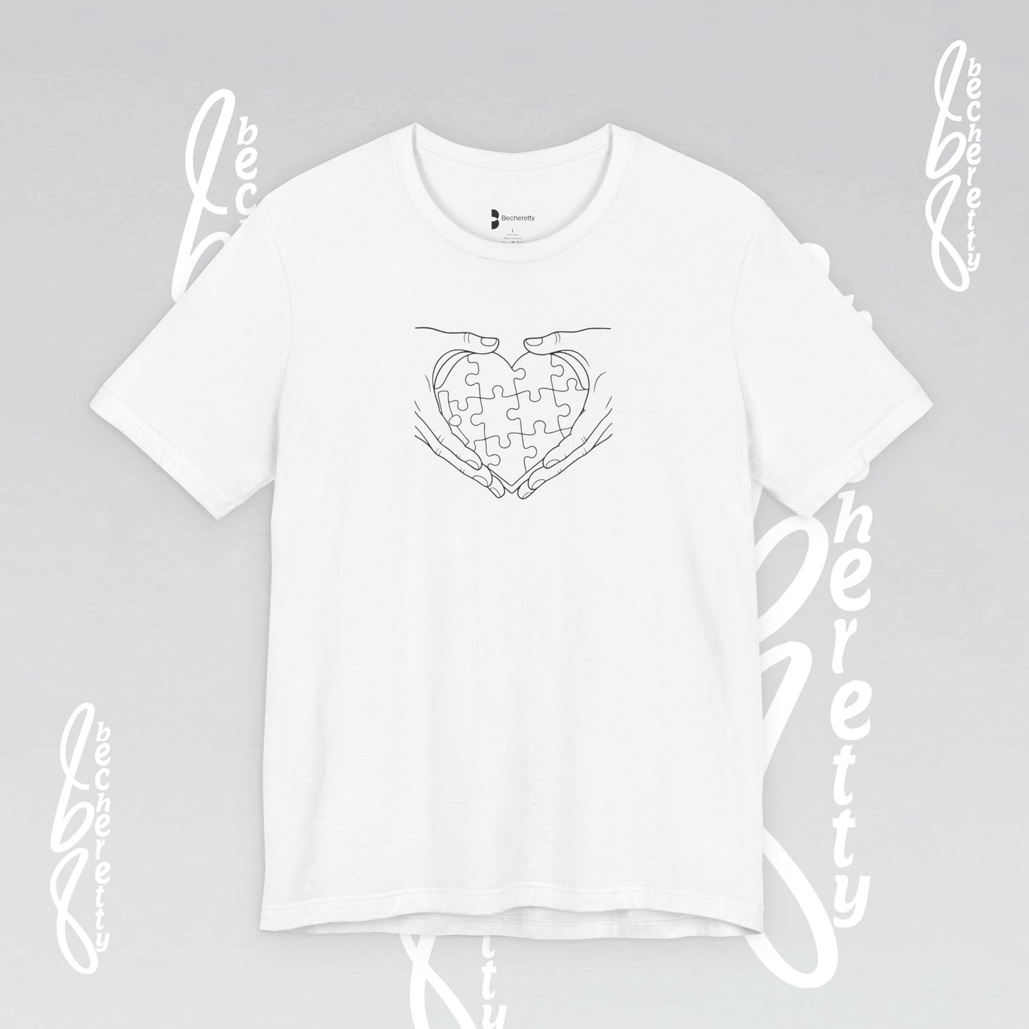Autism Awareness T-Shirt  "My Heart is Yours" - Becheretty Minimalist design - Unisex, casual wear.