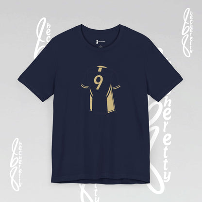 Soccer T-Shirt - Number 9 - Minimalist Graphic Becheretty - Athletic apparel - Everyday Fashion