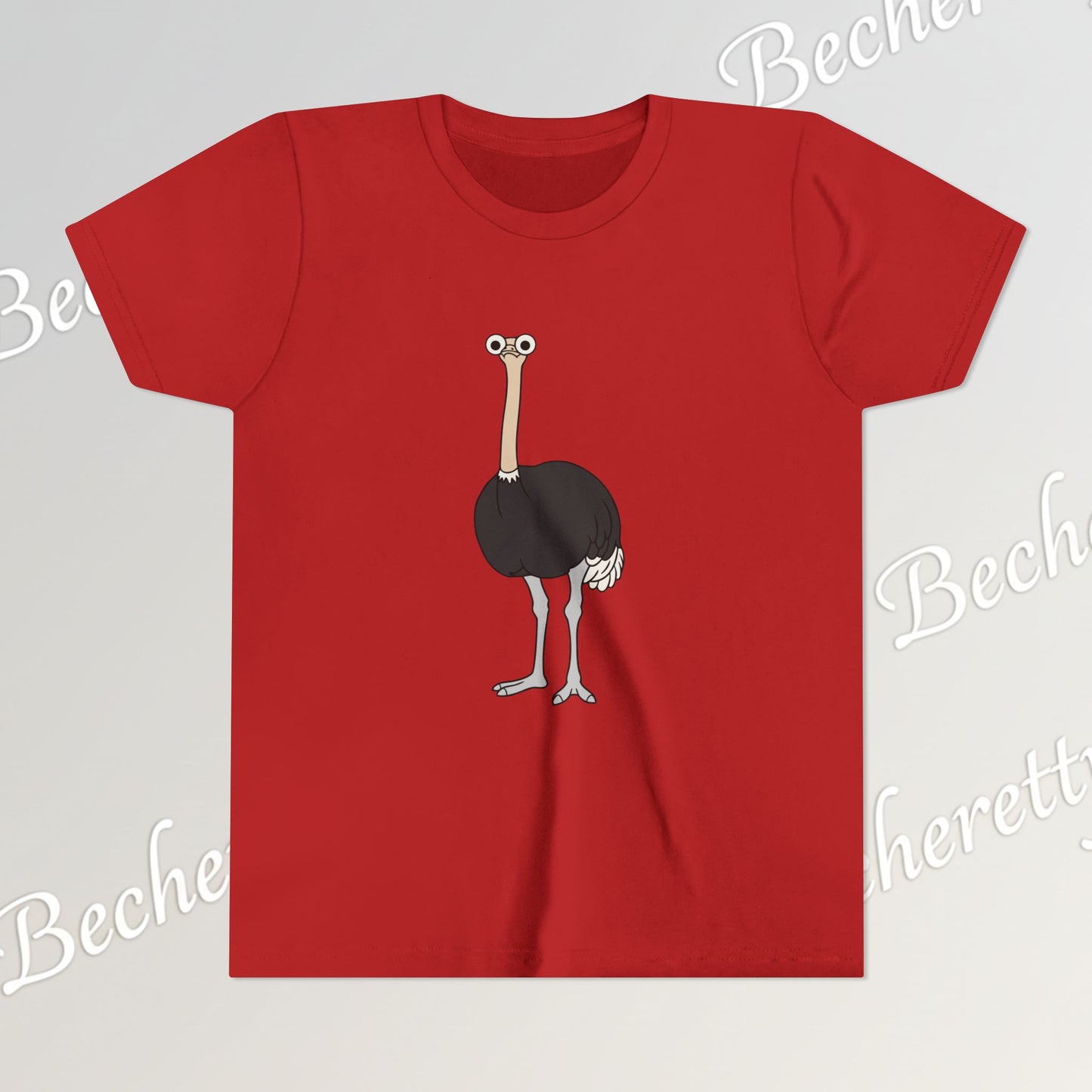 Youth Tee "The Ostrich" Graphic Art Becheretty - Cool Summer Top, Gift for Children