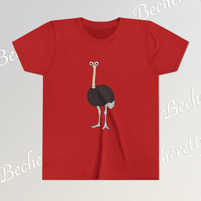 Youth Tee "The Ostrich" Graphic Art Becheretty - Cool Summer Top, Gift for Children