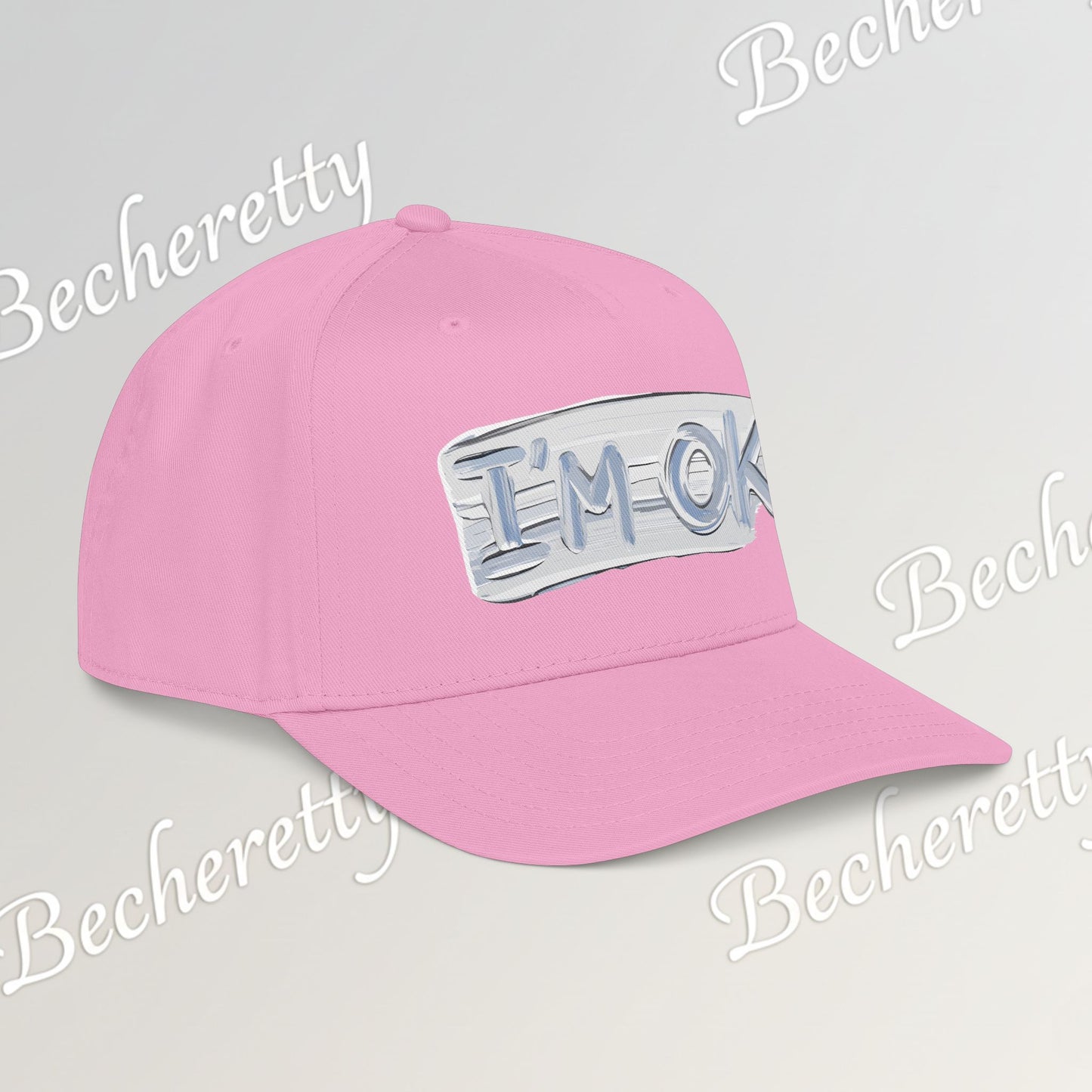 Baseball Cap "I'M OK" Minimal Art Graphic Becheretty - Style is Yours