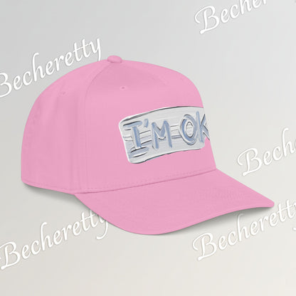 Baseball Cap "I'M OK" Minimal Art Graphic Becheretty - Style is Yours