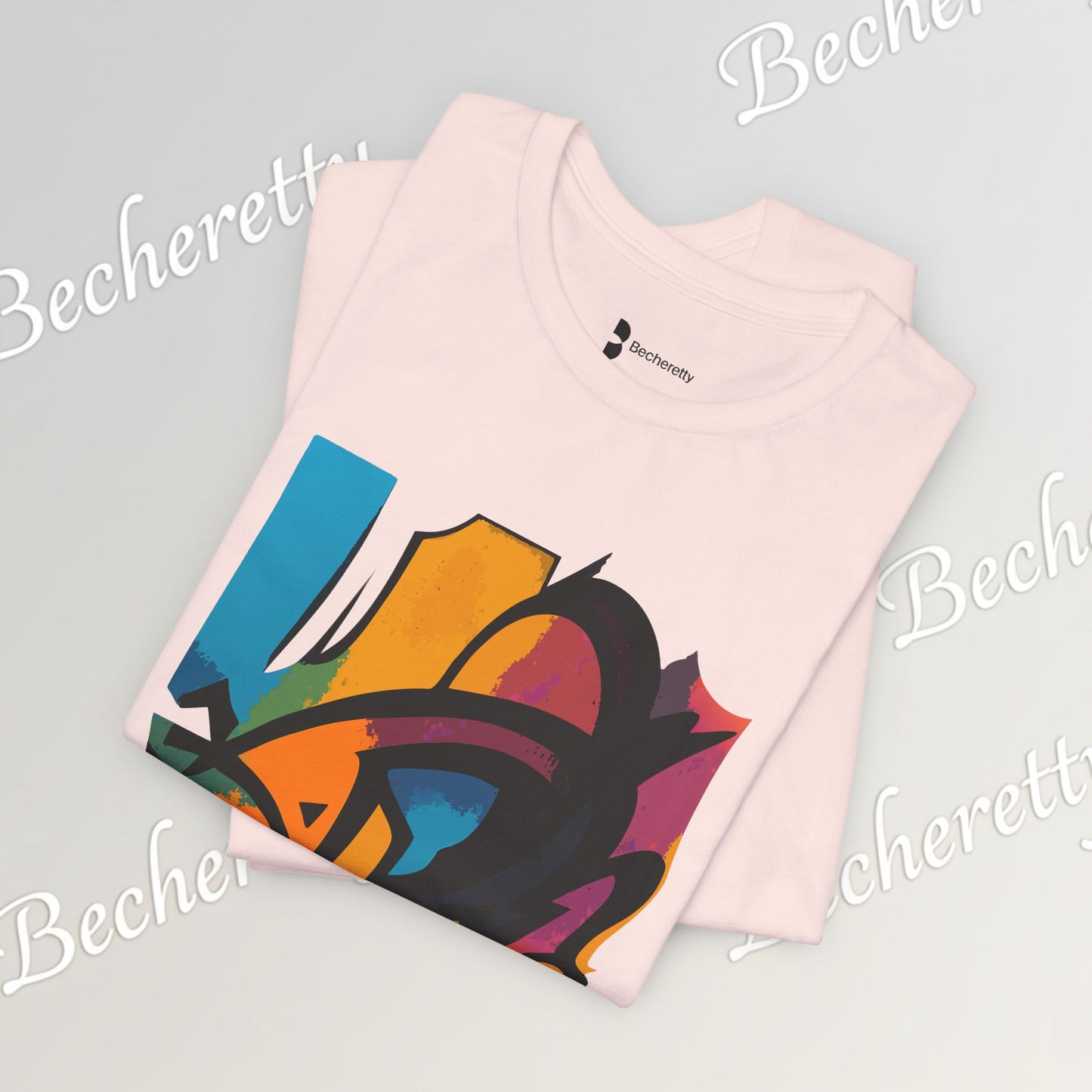 "Neon Fracture" — T-Shirt Becheretty - It captures the aesthetic of the shapes while nodding to those electric 80s/90s colors.