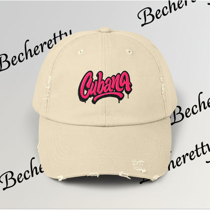 Dad Hat "Cubana" Art Graphic Becheretty — Pink Script Cap - An ideal and authentic gift for your friend