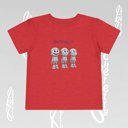 Graphic Toddler Short Sleeve T-Shirt - Funny Robots - Becheretty