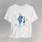 "Abstract Blue Aviary" Modern Art Graphic T-Shirt Becheretty - Unique Nature Lover Tee, Soft Cotton Fashion Top