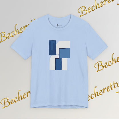 Abstract Wave Short Sleeve Tee - Art Minimalist Becheretty - Perfect for Art Lovers -Casual Wear
