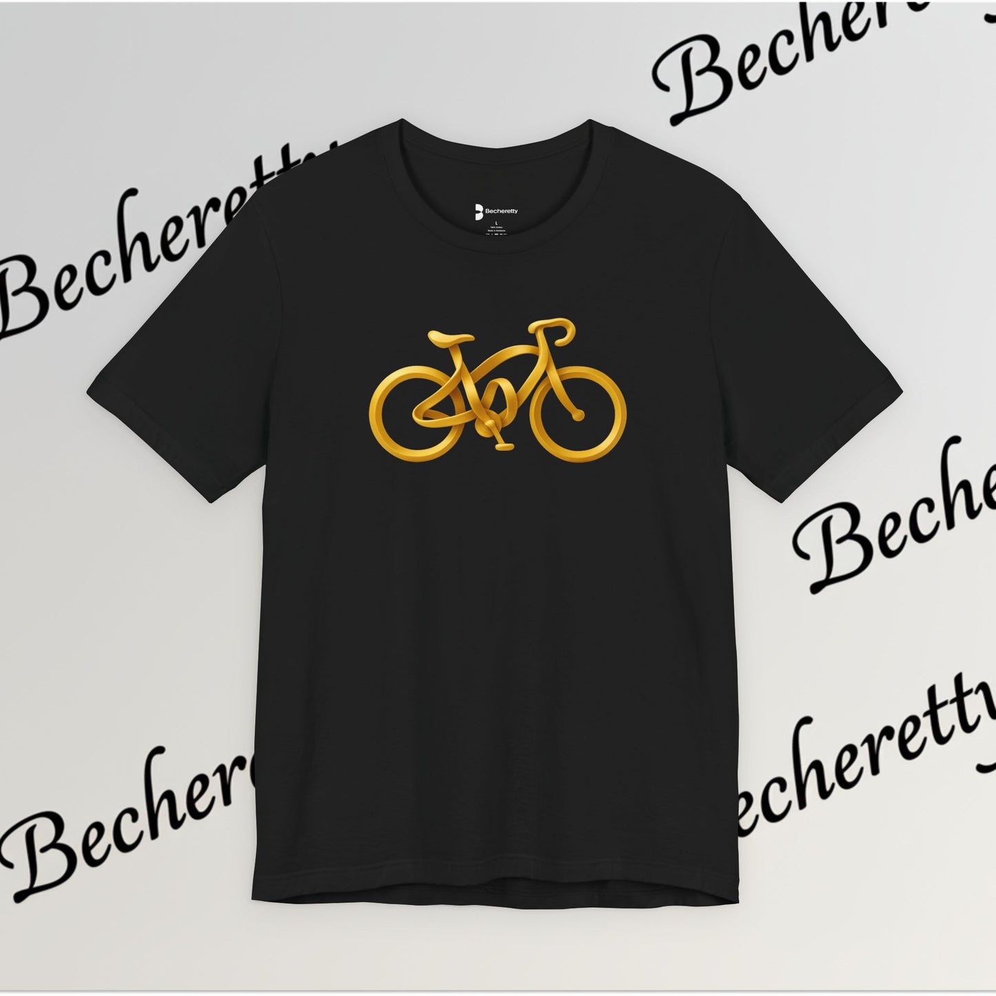 Gold Road Bike T-Shirt — Art Graphic Minimalist Becheretty - Gift Idea for Cyclist & Bike lovers