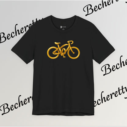 Gold Road Bike T-Shirt — Art Graphic Minimalist Becheretty - Gift Idea for Cyclist & Bike lovers