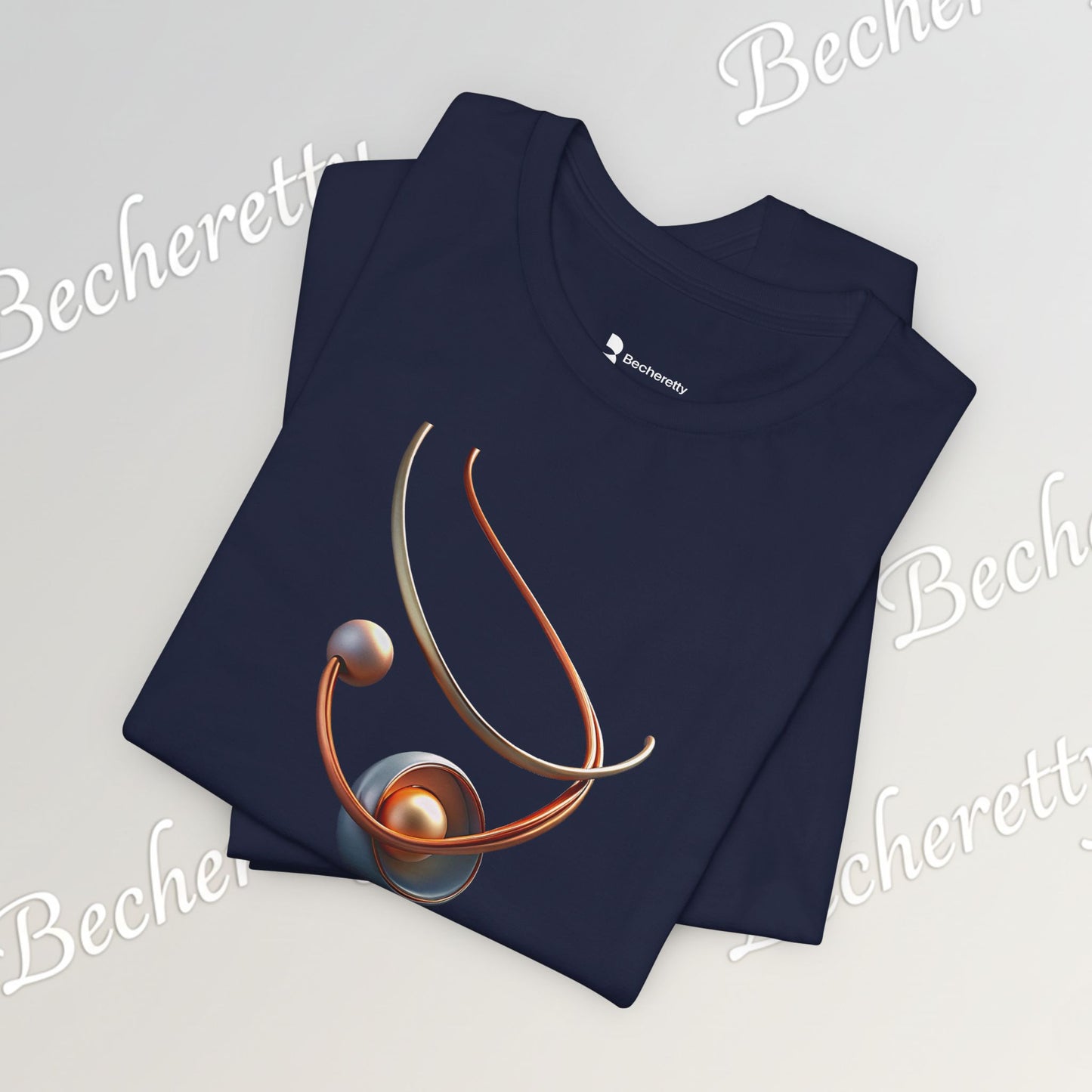 Artistic Graphic T-Shirt Becheretty - Stylish Necklace Design - Casual Wear, Gift for Art Lovers, Summer Fashion, Everyday Comfort