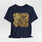 Golden Currents Tee - Abstract Organic line Art Becheretty - Abstract exploration of form and rhythm