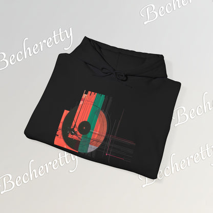 The Vinyl Echo "DJ" Hoodie - Art Graphic Becheretty - The classic vinyl record through a lens of modern geometry